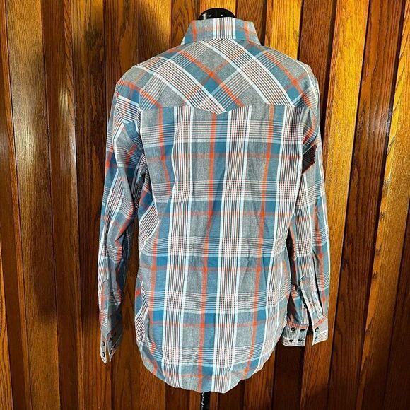 Cinch® Men's Multicolored Plaid Snap Button Down Shirt size M - Picture 3 of 5